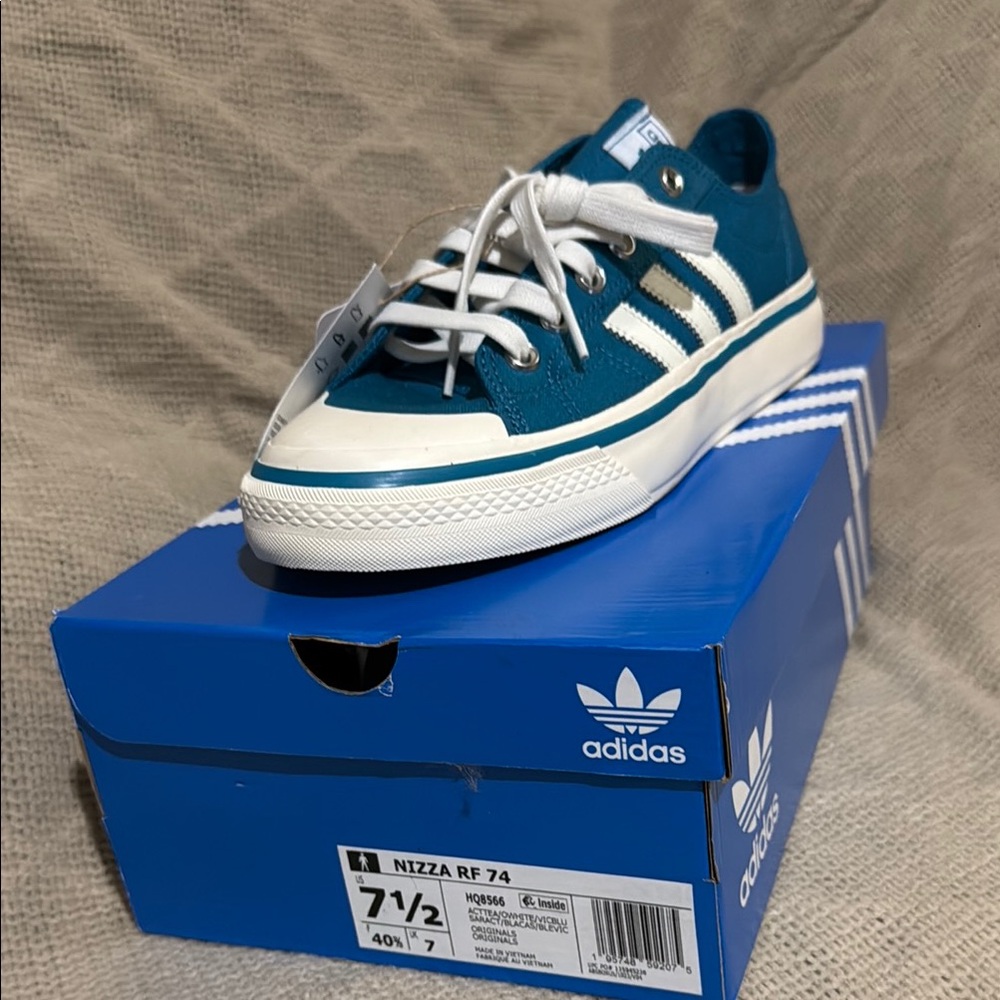 Adidas Blue and White Classic Sneakers
